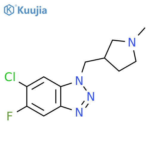 6-chloro-5-fluoro-1-[(1-methylpyrrolidin-3-yl)methyl]-1H-1,2,3-benzotriazole structure