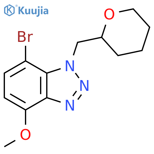 7-bromo-4-methoxy-1-[(oxan-2-yl)methyl]-1H-1,2,3-benzotriazole structure