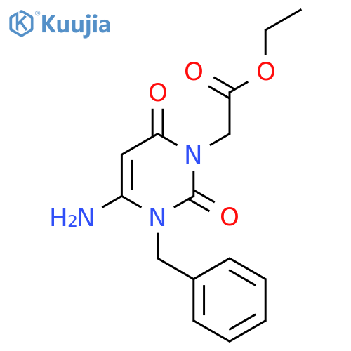 Ethyl 2-(4-amino-3-benzyl-2,6-dioxopyrimidin-1-yl)acetate structure