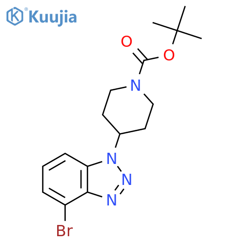 tert-butyl 4-(4-bromo-1H-1,2,3-benzotriazol-1-yl)piperidine-1-carboxylate structure