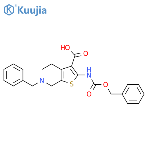 6-Benzyl-2-(phenylmethoxycarbonylamino)-5,7-dihydro-4H-thieno[2,3-c]pyridine-3-carboxylic acid structure