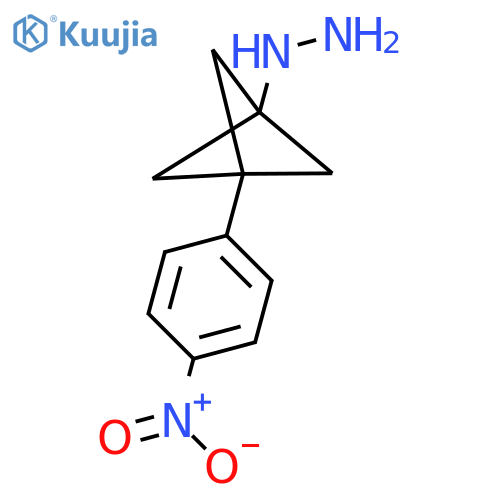 [3-(4-Nitrophenyl)-1-bicyclo[1.1.1]pentanyl]hydrazine structure