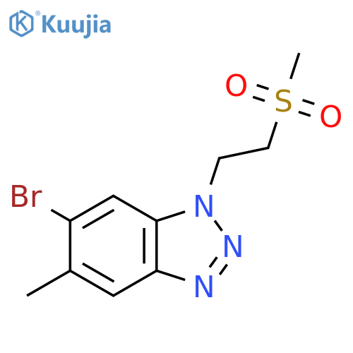6-bromo-1-(2-methanesulfonylethyl)-5-methyl-1H-1,2,3-benzotriazole structure