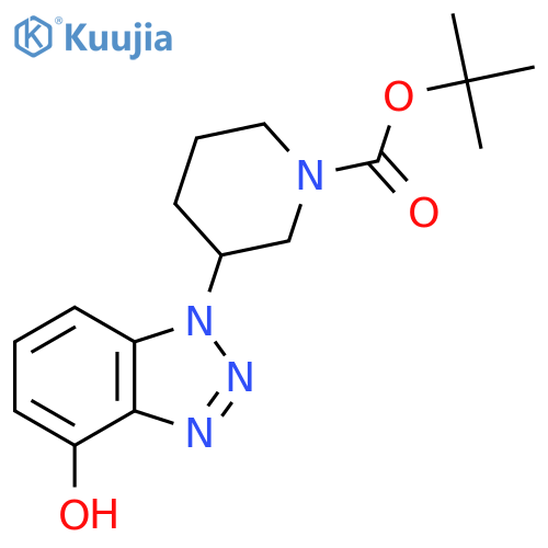 tert-butyl 3-(4-hydroxy-1H-1,2,3-benzotriazol-1-yl)piperidine-1-carboxylate structure