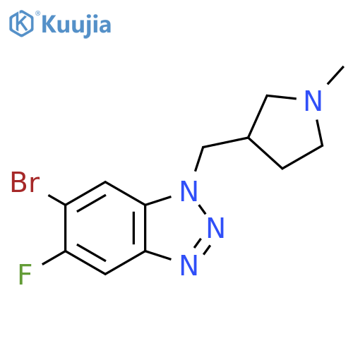 6-bromo-5-fluoro-1-[(1-methylpyrrolidin-3-yl)methyl]-1H-1,2,3-benzotriazole structure