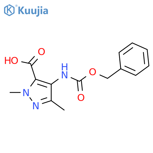2,5-Dimethyl-4-(phenylmethoxycarbonylamino)pyrazole-3-carboxylic acid structure