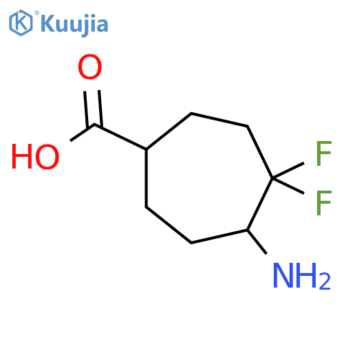 5-Amino-4,4-difluorocycloheptane-1-carboxylic acid structure