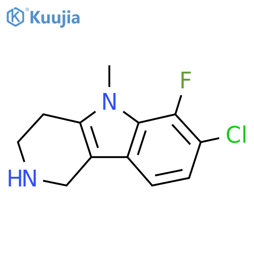 7-chloro-6-fluoro-5-methyl-1H,2H,3H,4H,5H-pyrido[4,3-b]indole structure