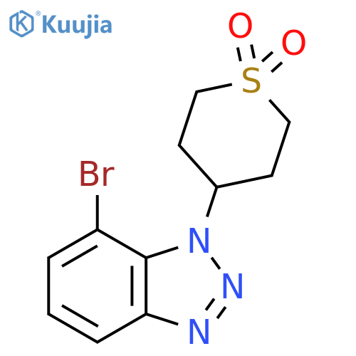 4-(7-bromo-1H-1,2,3-benzotriazol-1-yl)-1lambda6-thiane-1,1-dione structure