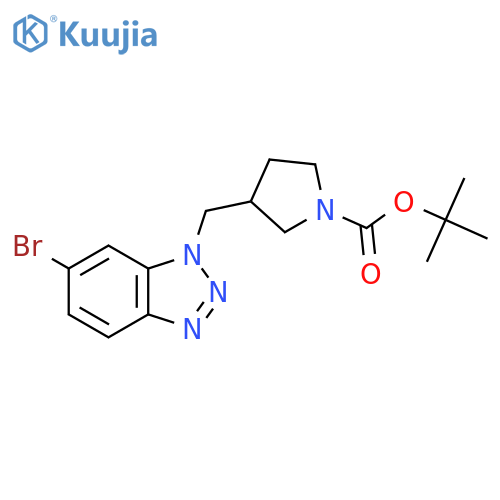 tert-butyl 3-[(6-bromo-1H-1,2,3-benzotriazol-1-yl)methyl]pyrrolidine-1-carboxylate structure