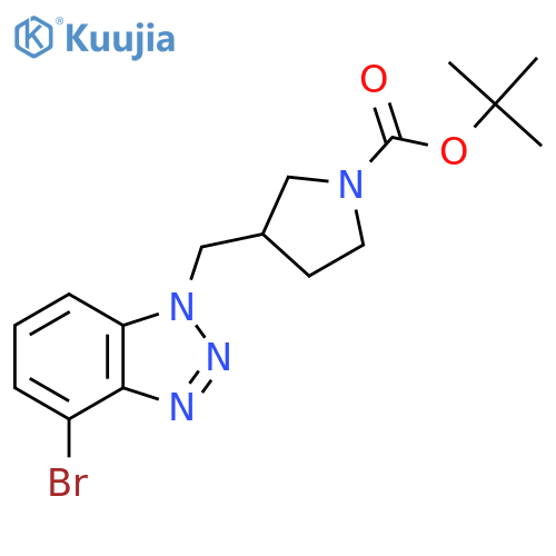 tert-butyl 3-[(4-bromo-1H-1,2,3-benzotriazol-1-yl)methyl]pyrrolidine-1-carboxylate structure