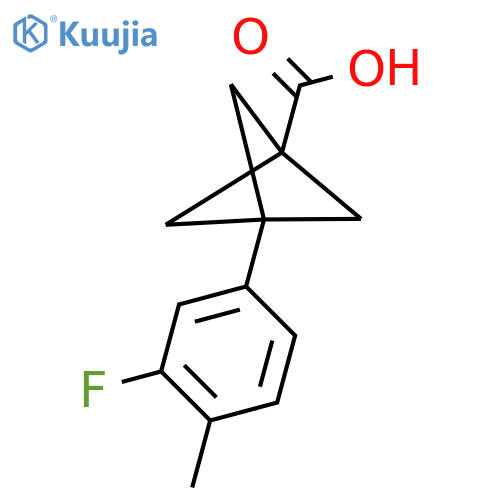3-(3-Fluoro-4-methylphenyl)bicyclo[1.1.1]pentane-1-carboxylic acid structure