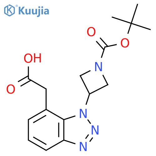 2-(1-{1-[(tert-butoxy)carbonyl]azetidin-3-yl}-1H-1,2,3-benzotriazol-7-yl)acetic acid structure