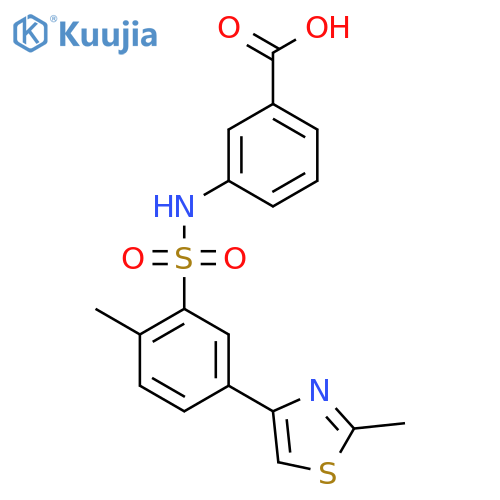 3-[[2-Methyl-5-(2-methyl-1,3-thiazol-4-yl)phenyl]sulfonylamino]benzoic acid structure