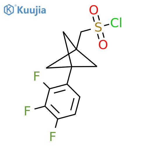 [3-(2,3,4-Trifluorophenyl)-1-bicyclo[1.1.1]pentanyl]methanesulfonyl chloride structure