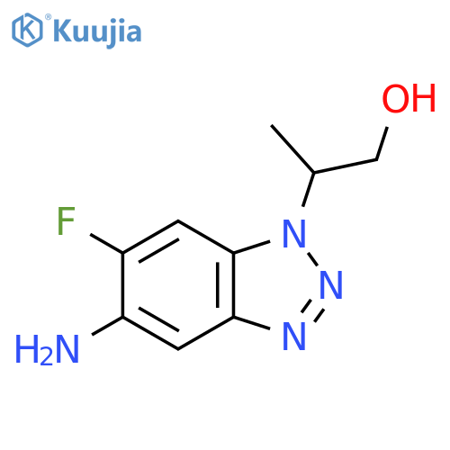 2-(5-amino-6-fluoro-1H-1,2,3-benzotriazol-1-yl)propan-1-ol structure