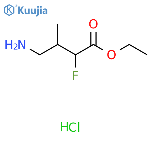 Ethyl 4-amino-2-fluoro-3-methylbutanoate hydrochloride structure