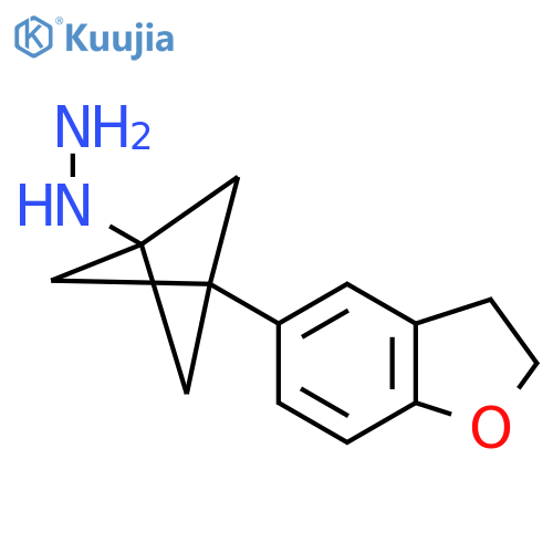 [3-(2,3-Dihydro-1-benzofuran-5-yl)-1-bicyclo[1.1.1]pentanyl]hydrazine structure