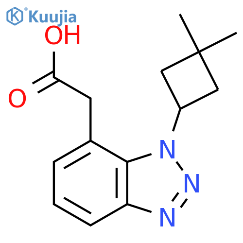 2-[1-(3,3-dimethylcyclobutyl)-1H-1,2,3-benzotriazol-7-yl]acetic acid structure