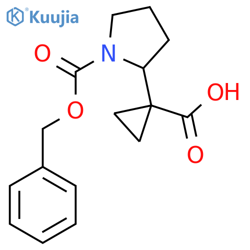 1-(1-Phenylmethoxycarbonylpyrrolidin-2-yl)cyclopropane-1-carboxylic acid structure