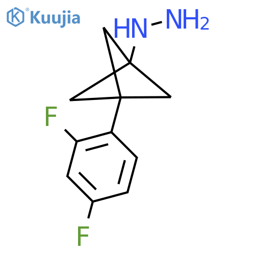 [3-(2,4-Difluorophenyl)-1-bicyclo[1.1.1]pentanyl]hydrazine structure