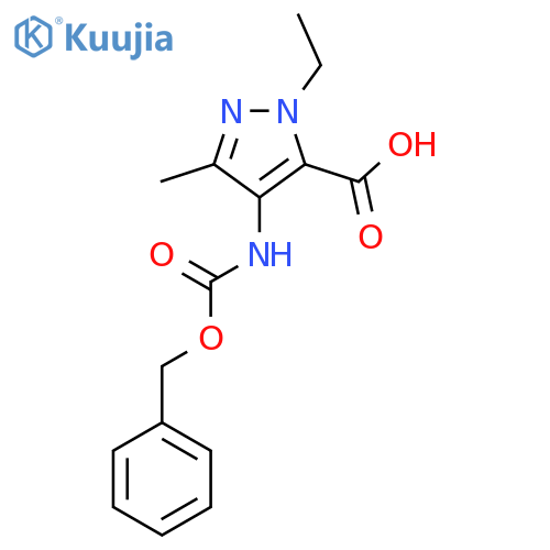 2-Ethyl-5-methyl-4-(phenylmethoxycarbonylamino)pyrazole-3-carboxylic acid structure