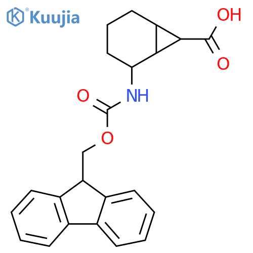 2-(9H-Fluoren-9-ylmethoxycarbonylamino)bicyclo[4.1.0]heptane-7-carboxylic acid structure
