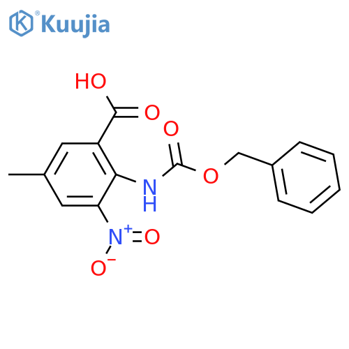 2-{[(Benzyloxy)carbonyl]amino}-5-methyl-3-nitrobenzoic acid structure