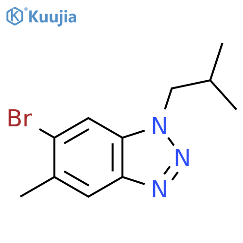 6-bromo-5-methyl-1-(2-methylpropyl)-1H-1,2,3-benzotriazole structure