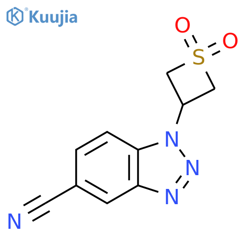 1-(1,1-dioxo-1lambda6-thietan-3-yl)-1H-1,2,3-benzotriazole-5-carbonitrile structure