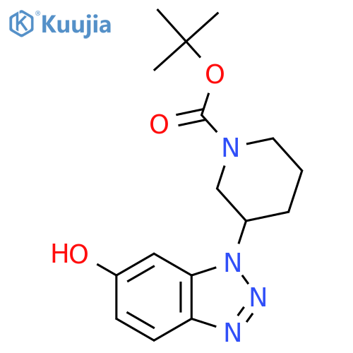 tert-butyl 3-(6-hydroxy-1H-1,2,3-benzotriazol-1-yl)piperidine-1-carboxylate structure