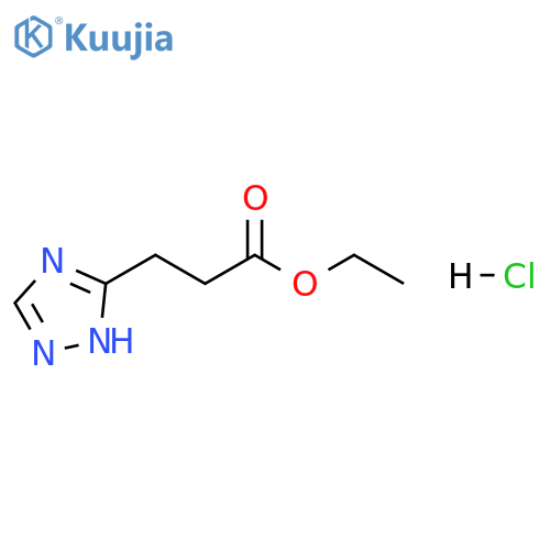 1H-1,2,4-Triazole-5-propanoic acid, ethyl ester, hydrochloride (1:1) structure