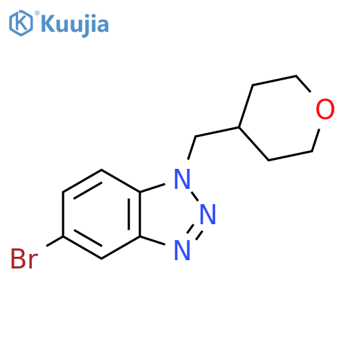 5-bromo-1-[(oxan-4-yl)methyl]-1H-1,2,3-benzotriazole structure