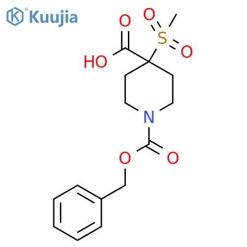 4-Methylsulfonyl-1-phenylmethoxycarbonylpiperidine-4-carboxylic acid structure