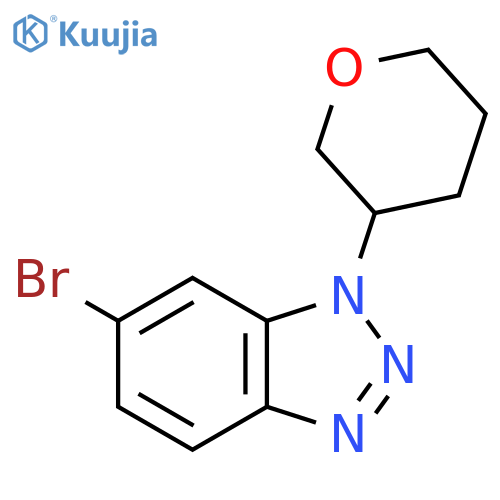 6-bromo-1-(oxan-3-yl)-1H-1,2,3-benzotriazole structure