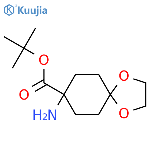 Tert-butyl 8-amino-1,4-dioxaspiro[4.5]decane-8-carboxylate structure