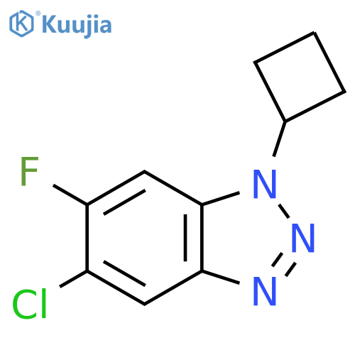 5-chloro-1-cyclobutyl-6-fluoro-1H-1,2,3-benzotriazole structure
