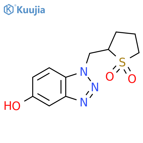 2-[(5-hydroxy-1H-1,2,3-benzotriazol-1-yl)methyl]-1lambda6-thiolane-1,1-dione structure