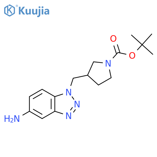 tert-butyl 3-[(5-amino-1H-1,2,3-benzotriazol-1-yl)methyl]pyrrolidine-1-carboxylate structure