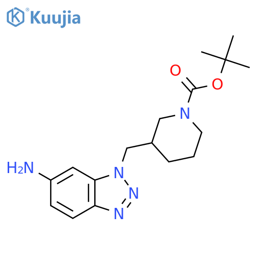 tert-butyl 3-[(6-amino-1H-1,2,3-benzotriazol-1-yl)methyl]piperidine-1-carboxylate structure
