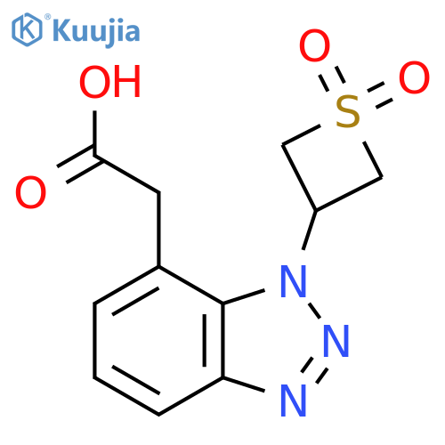 2-[1-(1,1-dioxo-1lambda6-thietan-3-yl)-1H-1,2,3-benzotriazol-7-yl]acetic acid structure