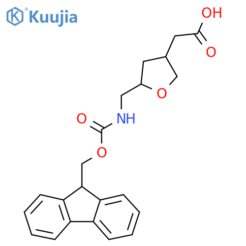 2-[5-[(9H-Fluoren-9-ylmethoxycarbonylamino)methyl]oxolan-3-yl]acetic acid structure
