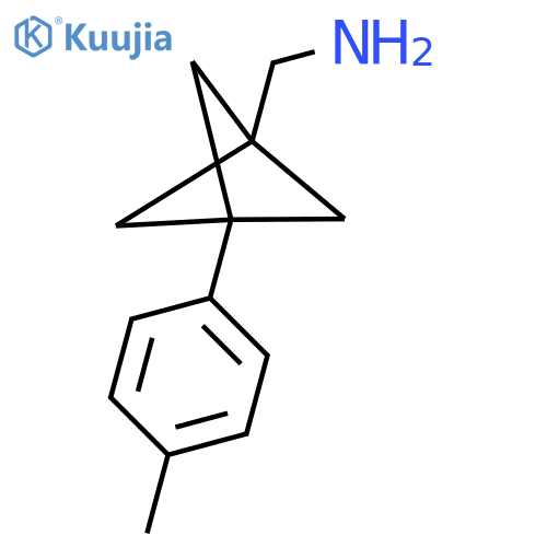 [3-(4-Methylphenyl)-1-bicyclo[1.1.1]pentanyl]methanamine structure