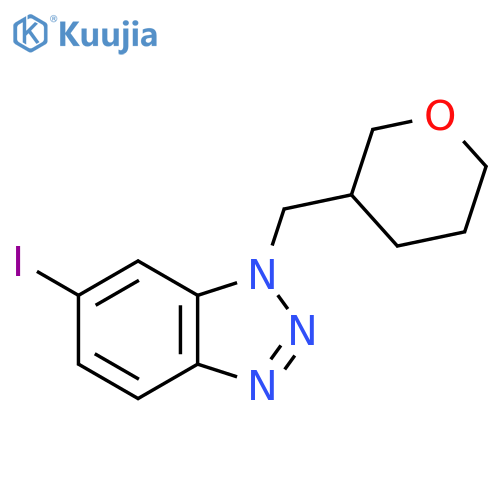 6-iodo-1-[(oxan-3-yl)methyl]-1H-1,2,3-benzotriazole structure