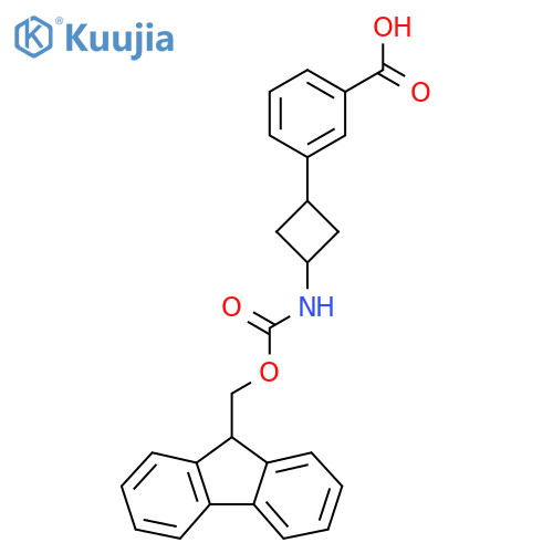 3-[(1r,3r)-3-({[(9H-fluoren-9-yl)methoxy]carbonyl}amino)cyclobutyl]benzoic acid structure