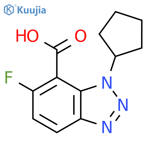 1-cyclopentyl-6-fluoro-1H-1,2,3-benzotriazole-7-carboxylic acid structure