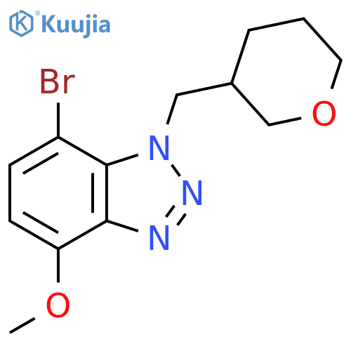 7-bromo-4-methoxy-1-[(oxan-3-yl)methyl]-1H-1,2,3-benzotriazole structure