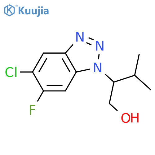 2-(5-chloro-6-fluoro-1H-1,2,3-benzotriazol-1-yl)-3-methylbutan-1-ol structure