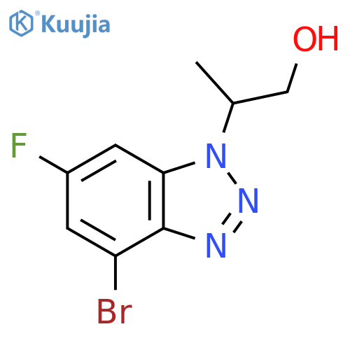 2-(4-bromo-6-fluoro-1H-1,2,3-benzotriazol-1-yl)propan-1-ol structure
