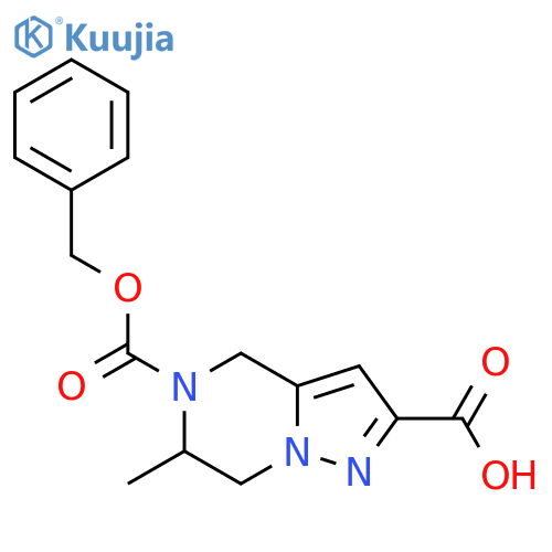 5-[(benzyloxy)carbonyl]-6-methyl-4H,5H,6H,7H-pyrazolo[1,5-a]pyrazine-2-carboxylic acid structure